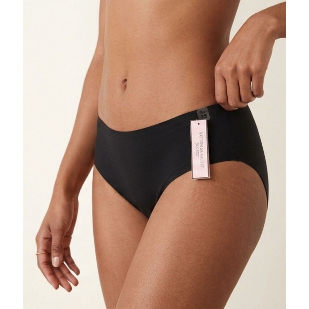 NWT Victoria's Secret Black Stretch Cotton High-Leg Brief Panty XS / XP